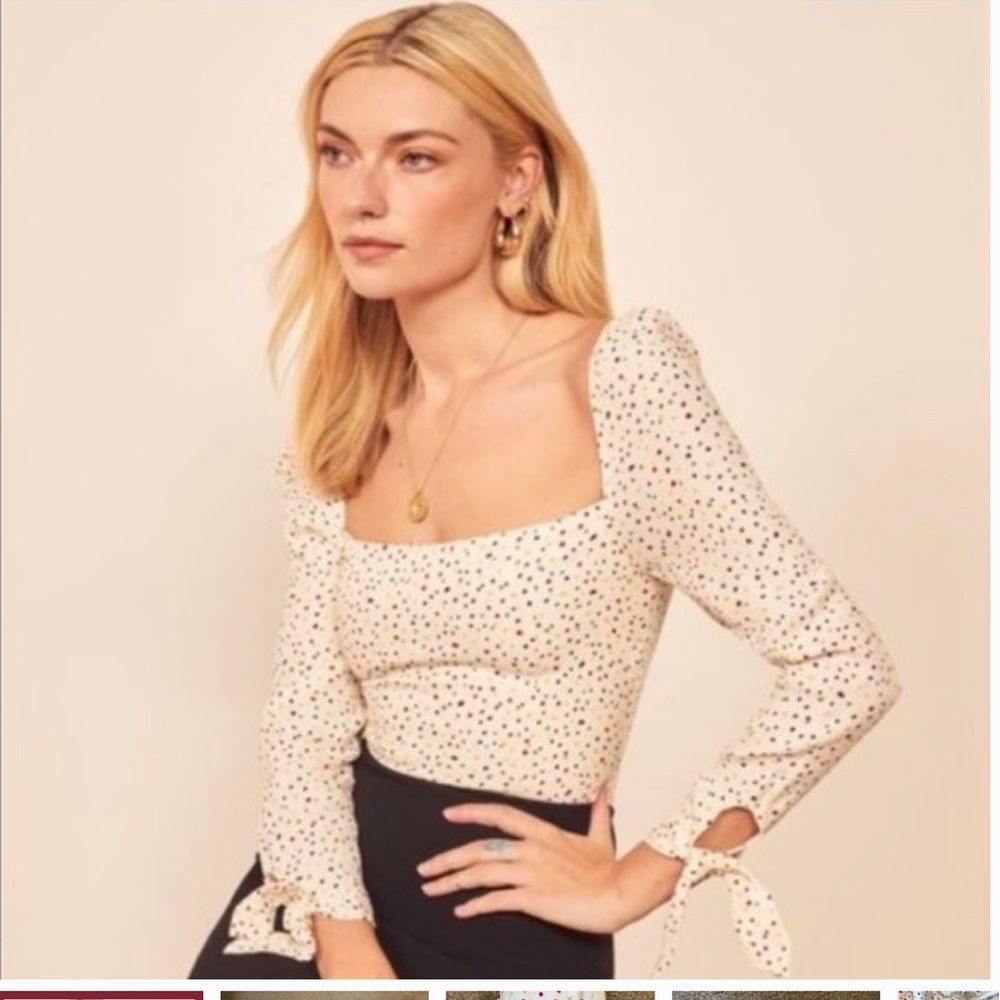 NWT reformation Kemmy top on birthday cake womens size 8